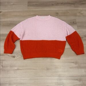 Cupcakes & Cashmere Small Chic Pink and Orange Women's Sweater